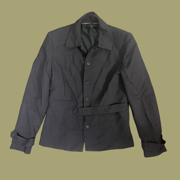 🖤 Anne Klein Belted Suiting Jacket | Size 4 | Classic Wool-Blend Blazer - Picture 2 of 7